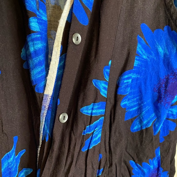 💙Vintage blue and black flower vest💙 - Picture 3 of 8